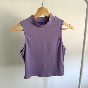 SHEIN Mock Neck Crop Top Lavender/Lilac/Light Purple